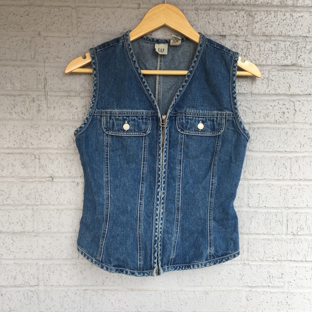 Vintage Gap Jean Vest Size Small